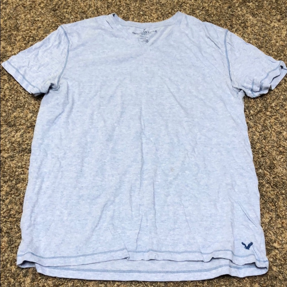 Baby blue V Neck T-shirt from American eagle